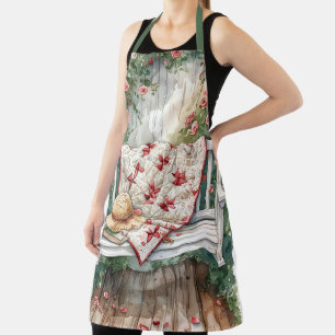 Vintage Rose Swing with Quilt Charm Apron