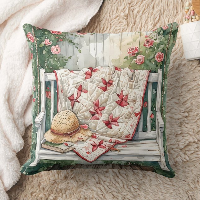 Vintage Rose Swing with Quilt Charm Cushion (Blanket)