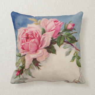 Vintage Rose Throw Pillow