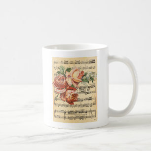 Vintage Rose Trio & Music Coffee Mug