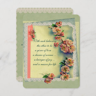 Vintage Rose Wedding Invitation