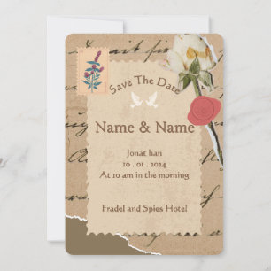 Vintage Rose Wedding Invitation