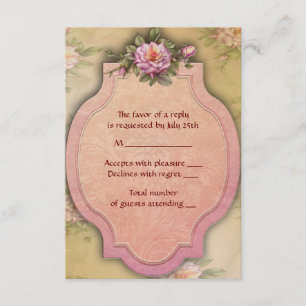 Vintage Rose Wedding Invitation RSVP