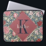 Vintage Rose William Morris Monogram Laptop Laptop Sleeve<br><div class="desc">This simple yet elegant design features an elegant William Morris inspired floral pattern in a variety of dusty rose,  red,  blues and creams. Protect your laptop or tablet in style. Add a name to personalise it. Makes a great Christmas or Mother's Day gift. Created by Simply Farmhouse Press.</div>