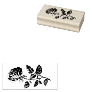 Vintage Rose Wooden Stamp