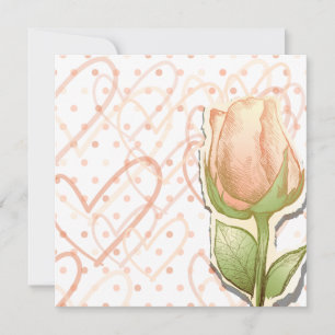 Vintage rosebud, invitation