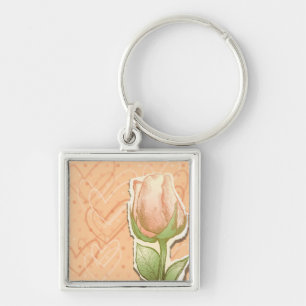 Vintage rosebud, key ring