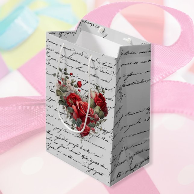 Vintage Roses 2 Medium Gift Bag (Creator Uploaded)