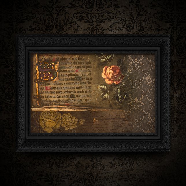 Vintage Roses and Ancient Text Decoupage Tissue Paper (Creator Uploaded)