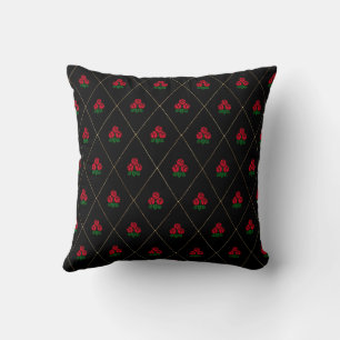 Vintage Roses and Diamonds Pattern Cushion
