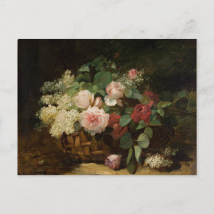 Vintage Roses and Lilac by Dominique Hubert Rozier Postcard