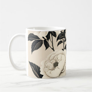 Vintage Roses And Peonies On Cream Coffee Mug