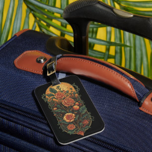 Vintage Roses and Plants Luggage Tag