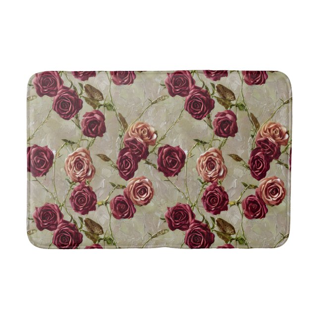 Vintage Roses Bath Mat (Front)