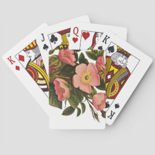 Vintage Roses Beautiful Pink Botanical Playing Cards