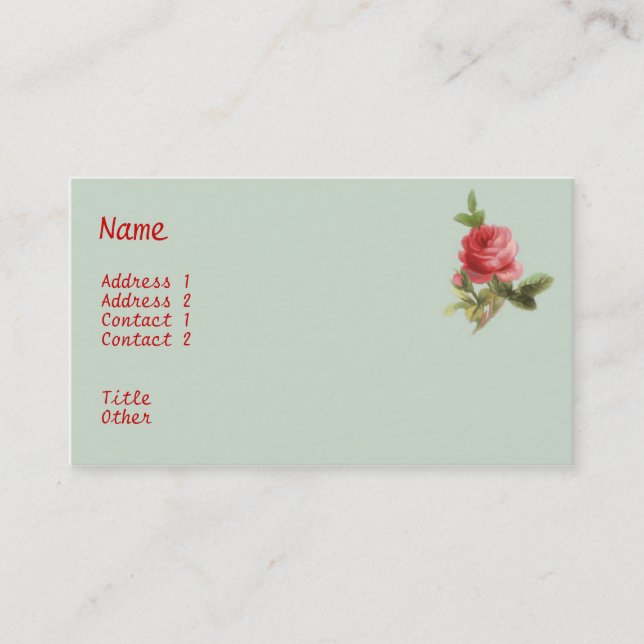 Vintage Roses Business Card (Front)
