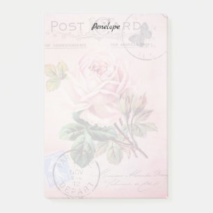 Vintage Roses & Butterfly Post-it Notes