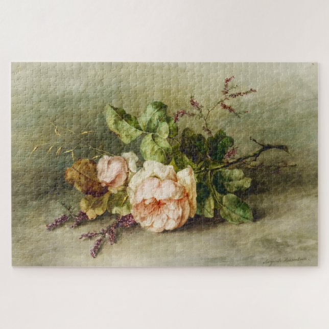 Vintage Roses by  Margaretha Roosenboom Jigsaw Puzzle (Horizontal)