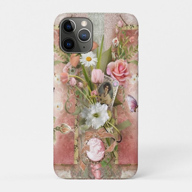 Vintage Roses Case-Mate iPhone Case (A phone case with a vintage floral design, featuring a bouquet of pink roses.)