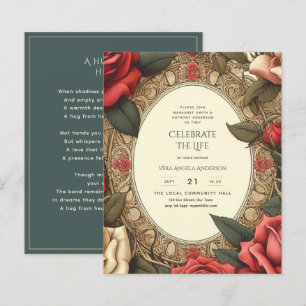 Vintage Roses Celebration of Life Memorial Poem