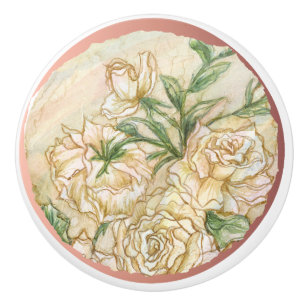 Vintage Roses Ceramic Knob