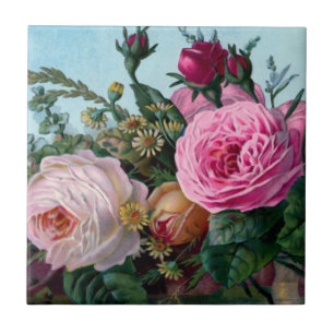 Vintage Roses Ceramic Tile