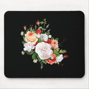 Vintage Roses Cute Floral Flower Bouquet Lovers Mouse Pad