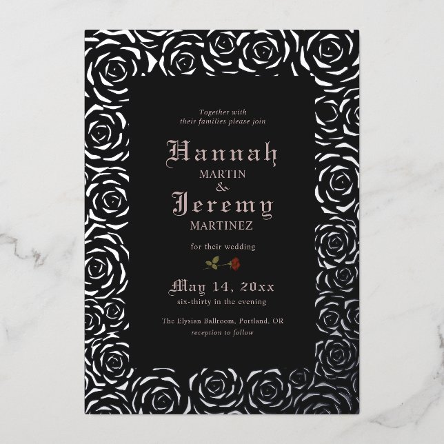 Vintage Roses Elegant Black Silver (Front)