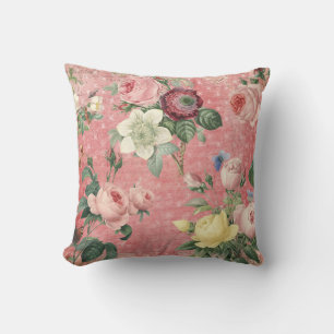 Vintage Roses Elegant French Collage Cushion