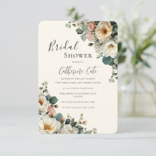 Vintage Roses Floral Bridal Invitation
