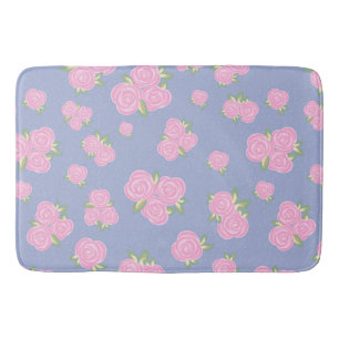 Vintage roses floral pattern bath mat