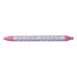 Vintage roses floral pattern black ink pen