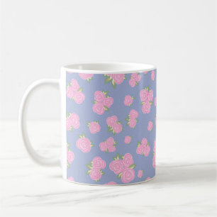 Vintage roses floral pattern coffee mug