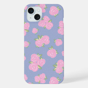 Vintage roses floral pattern iPhone 15 plus case