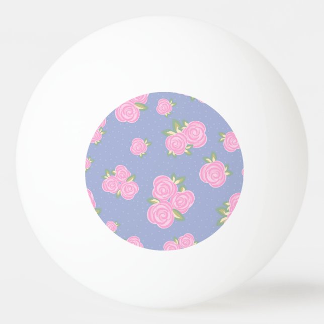 Vintage roses floral pattern ping pong ball (Front)
