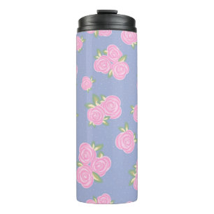 Vintage roses floral pattern thermal tumbler