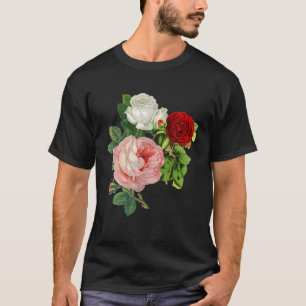 Vintage Roses Flower Illustration Florist Plant Lo T-Shirt