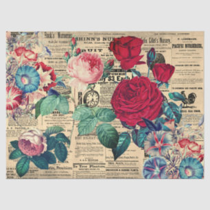 Vintage Roses Flowers Tissue Paper