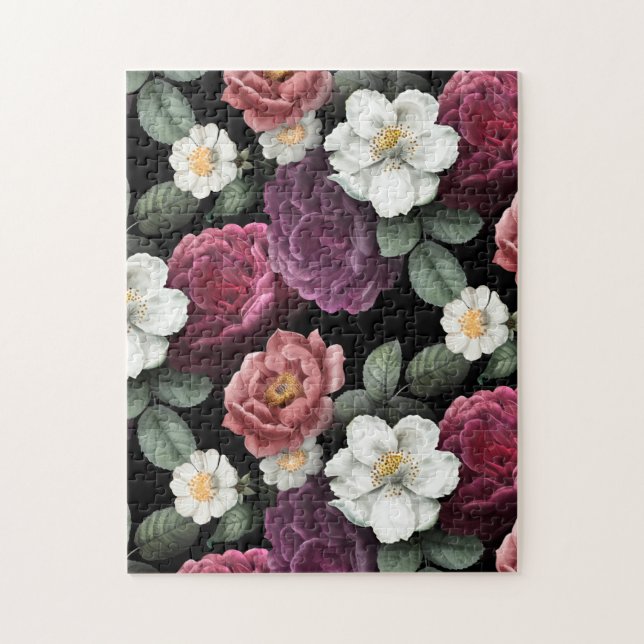 Vintage Roses Illustration Art Jigsaw Puzzle (Vertical)