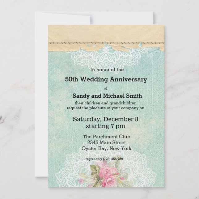 Vintage Roses Invitation (Front)