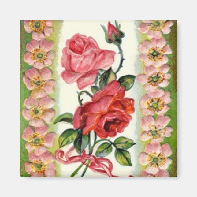 Vintage Roses Magnet (Front)