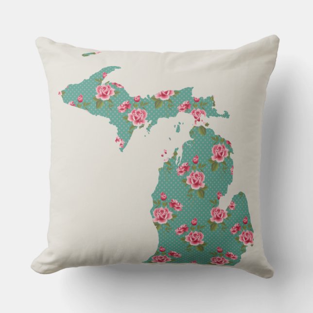 Vintage Roses | Michigan Silhouette Cushion (Front)