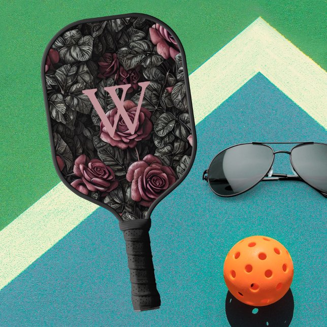 Vintage Roses Monogram Pickleball Paddle (Creator Uploaded)