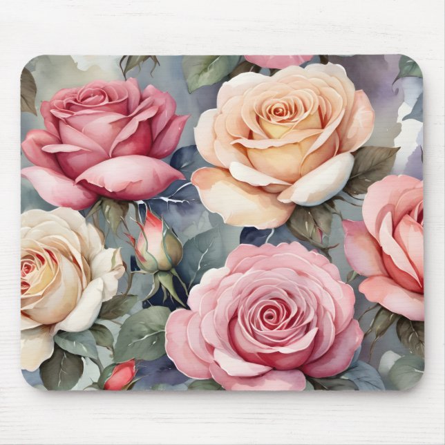 Vintage roses mouse pad (Front)