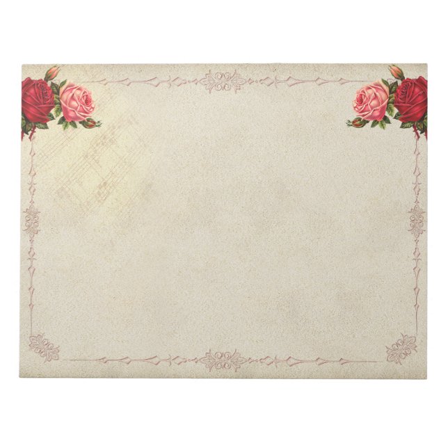 Vintage roses notepad (Front)