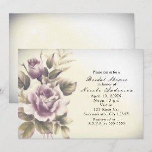 Vintage Roses Old Glamour Bridal Shower Invitation
