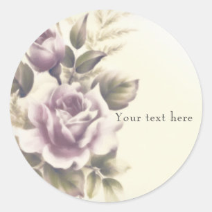 Vintage Roses Old Glamour Custom Party Favour Classic Round Sticker