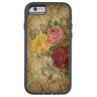 Vintage Roses on Gold Damask