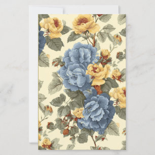 Vintage roses on yellow old paper scrapbook