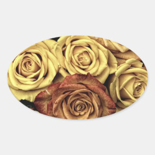 Vintage Roses Oval Sticker